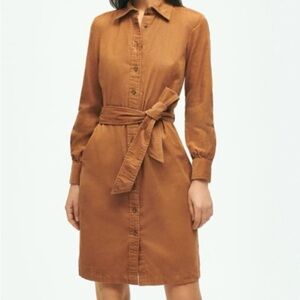 Brooks Brothers Tan Corduroy Long Sleeve Dress NWOT